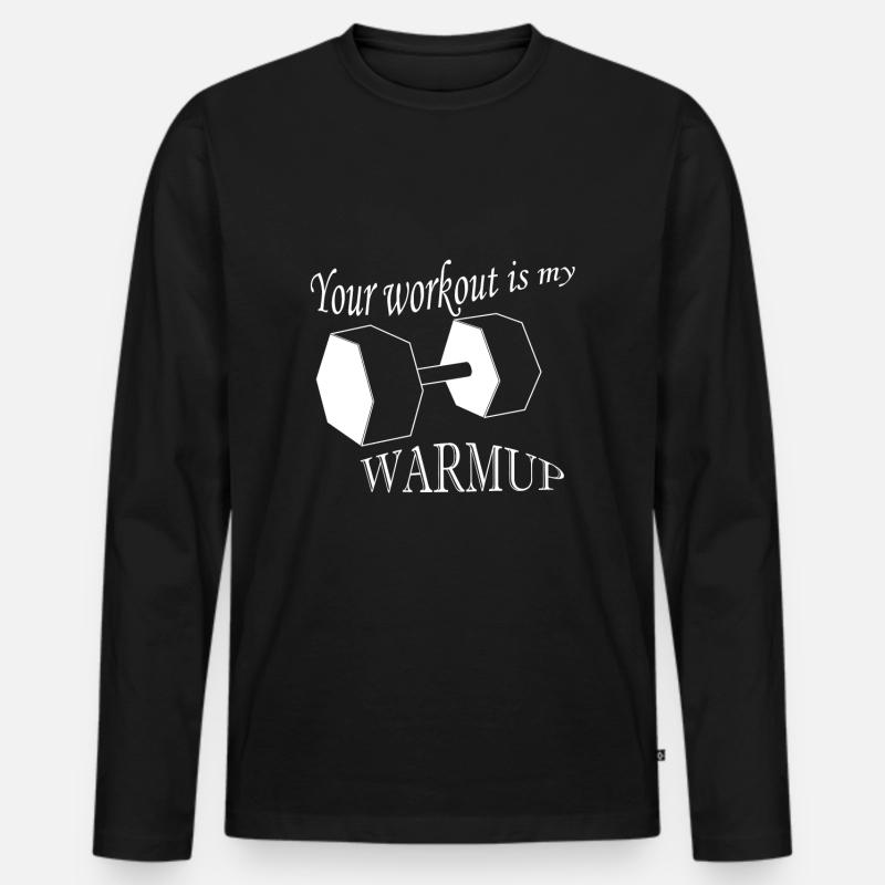 Workout Warmup - Männer Premium Bio Langarmshirt - Schwarz
