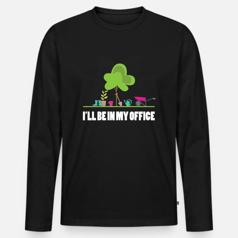 Garten Büro - Männer Premium Bio Langarmshirt - Schwarz