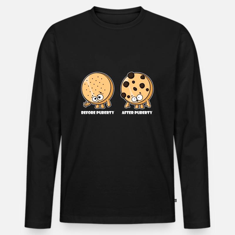 Pubertät - Männer Premium Bio Langarmshirt - Schwarz