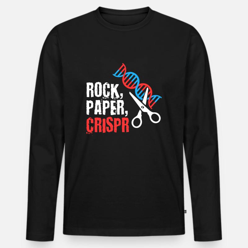 Stein Papier Crispr - Männer Premium Bio Langarmshirt - Schwarz