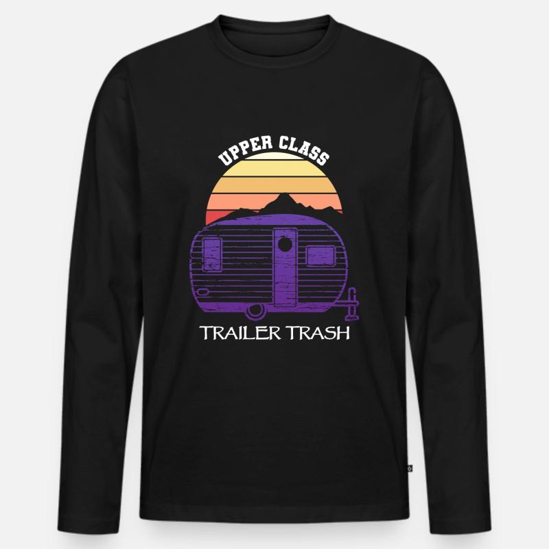 Trailer Trash - Männer Premium Bio Langarmshirt - Schwarz