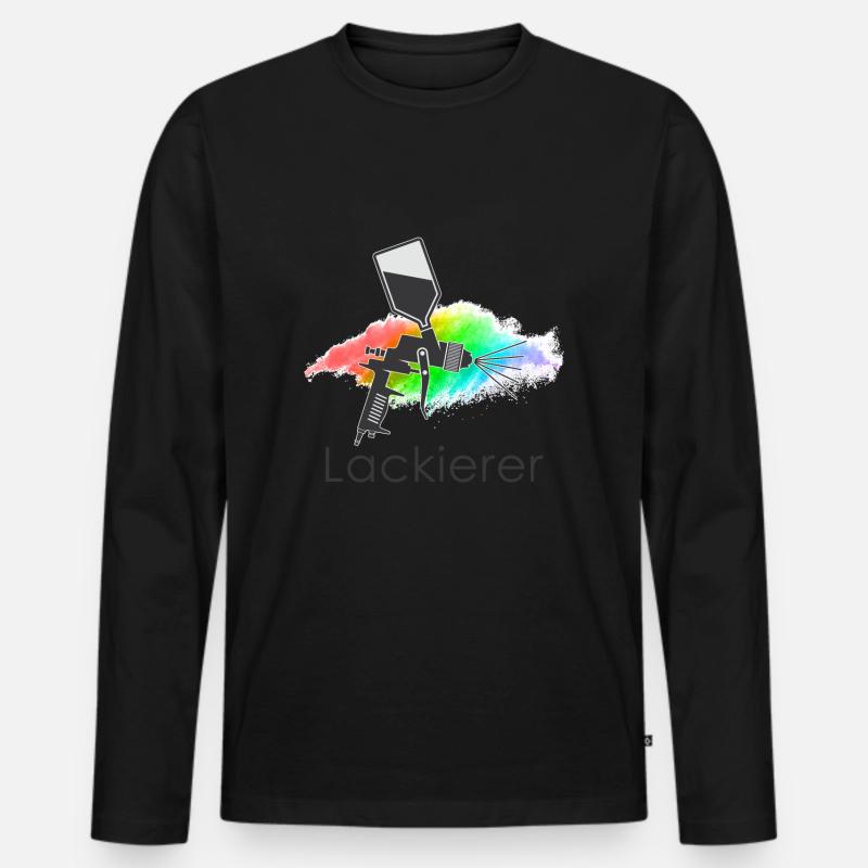 Lackierer - Männer Premium Bio Langarmshirt - Schwarz