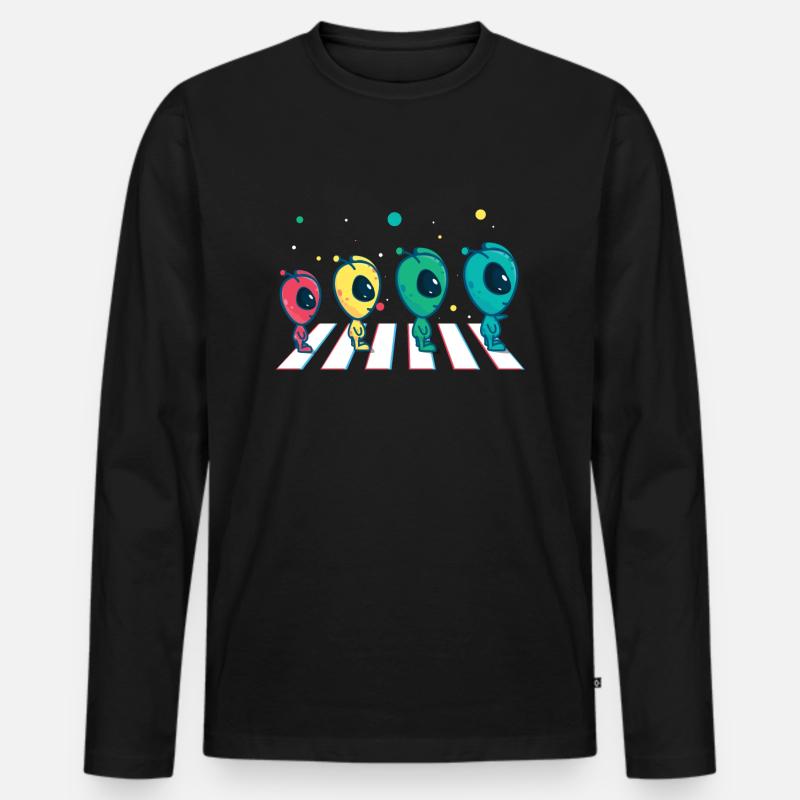 Alien Walk - Männer Premium Bio Langarmshirt - Schwarz