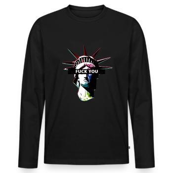 Statue de la liberté esthétique te baiser - T-shirt manches longues Premium bio Homme - noir - Devant - Nico (187cm)