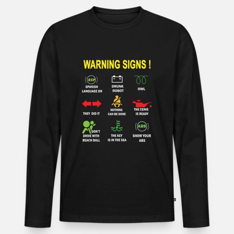 Kontrollleuchten Auto - Männer Premium Bio Langarmshirt - Schwarz