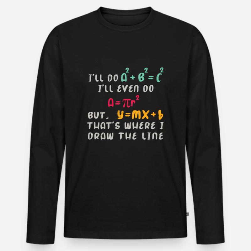 Mathe Lustig Nerd - Männer Premium Bio Langarmshirt - Schwarz