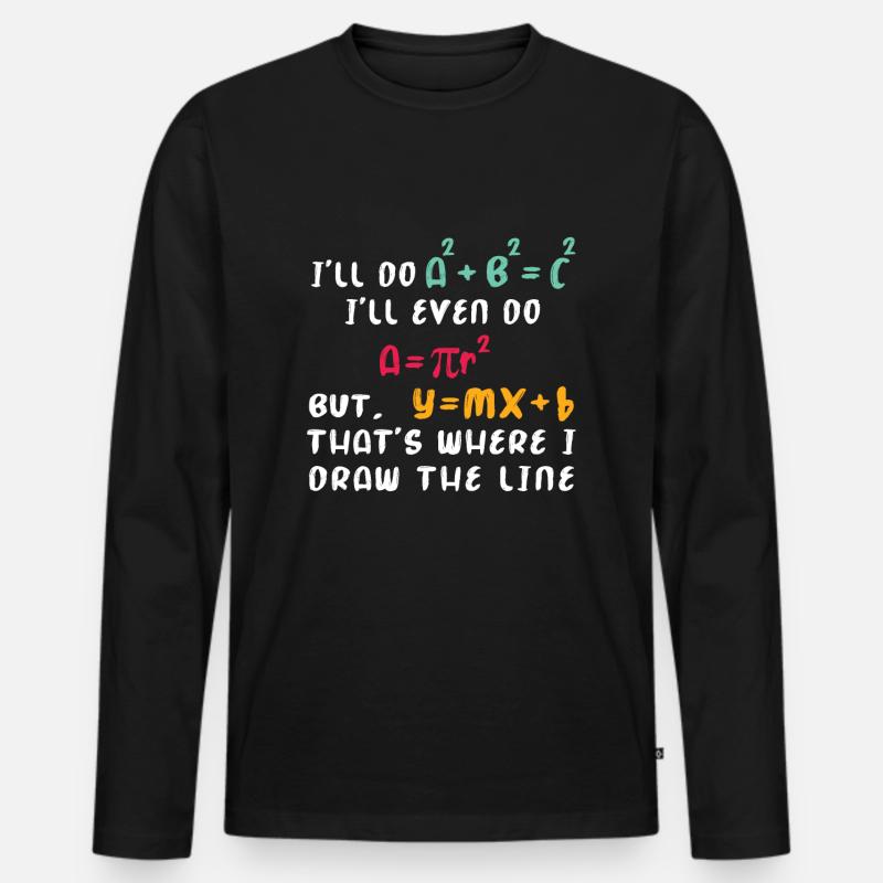 Mathe Nerd - Männer Premium Bio Langarmshirt - Schwarz