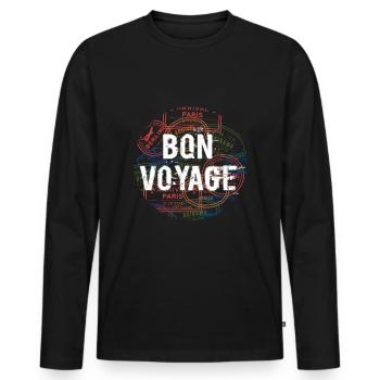 Bon Voyage - Men's Premium Organic Long Sleeve Shirt - black - Front - Nico (187cm)