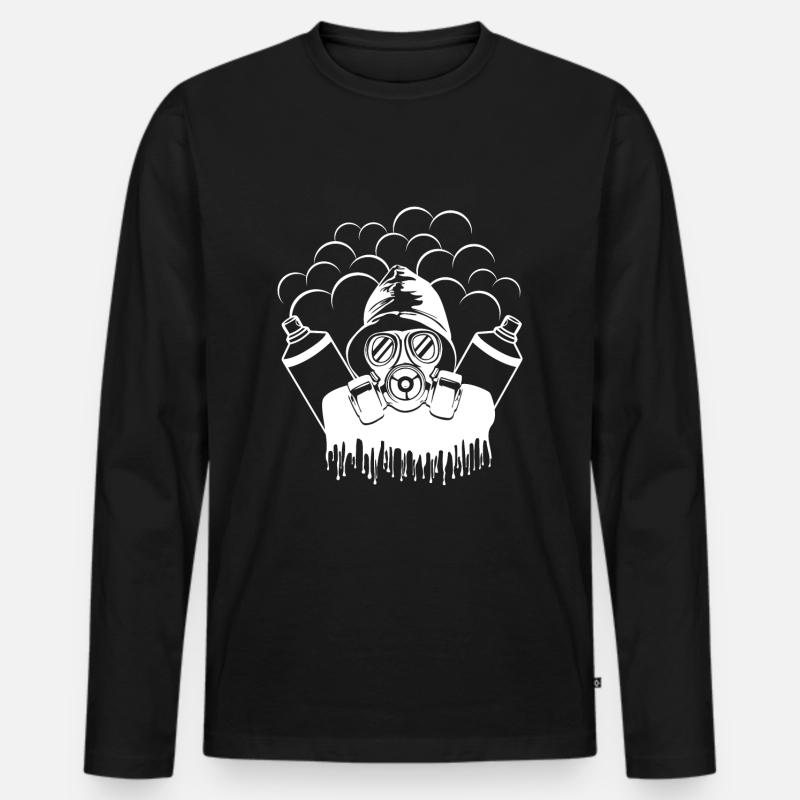 Graffiti Sprayer - Männer Premium Bio Langarmshirt - Schwarz