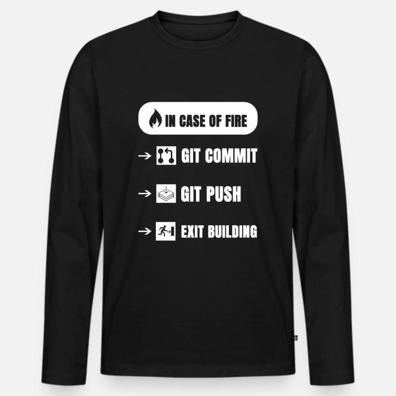 Git Feuer Lustig - Männer Premium Bio Langarmshirt - Schwarz