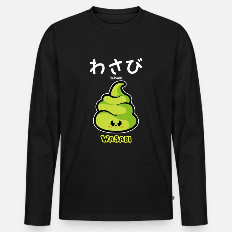 Wasabi - Männer Premium Bio Langarmshirt - Schwarz