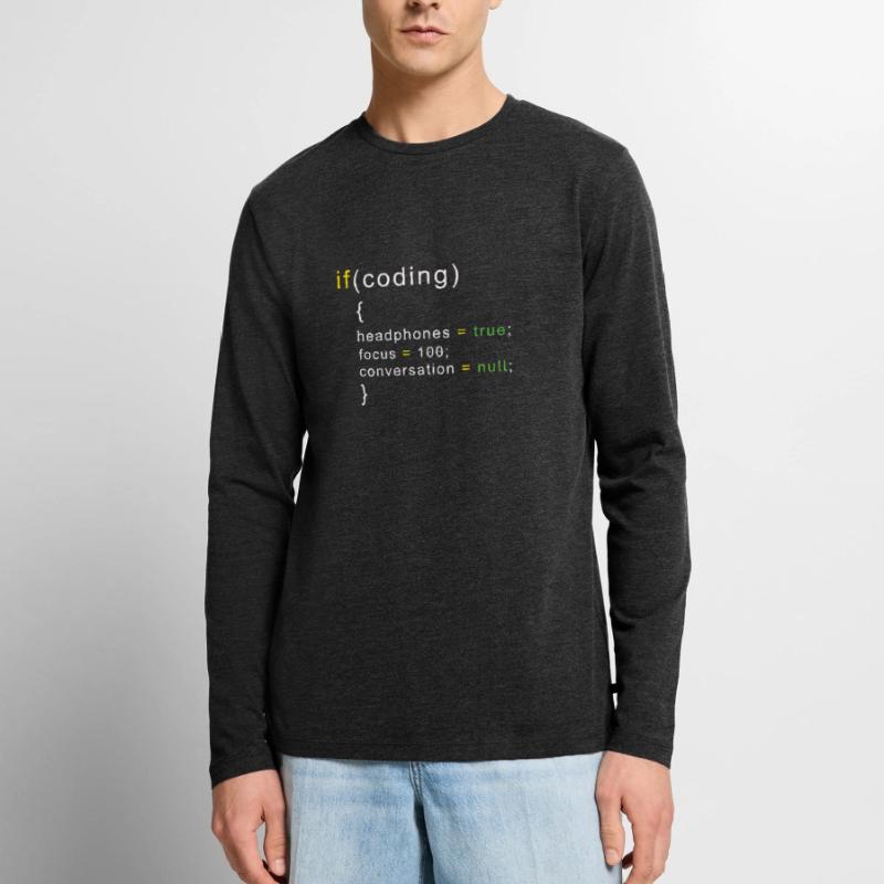 Coder coding Men's Premium Organic Long Sleeve Shirt