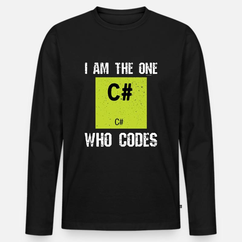 Programming C # Codes - Men's Premium Organic Long Sleeve Shirt - black