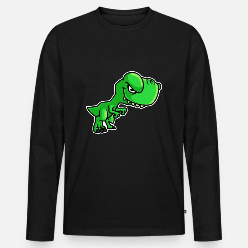 Dinosaurier T-Rex - Männer Premium Bio Langarmshirt - Schwarz