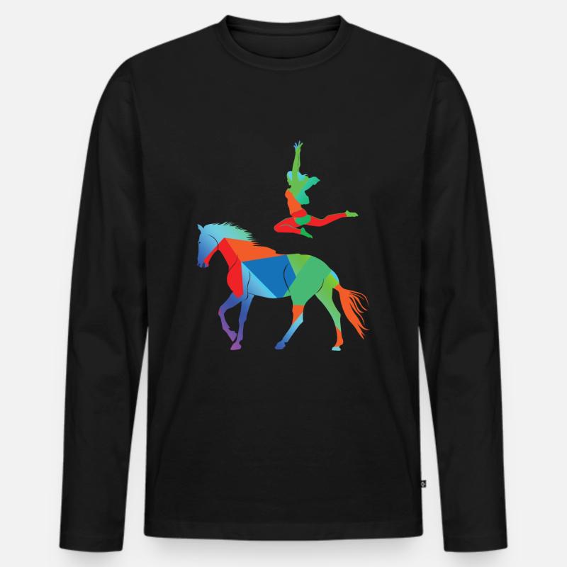 Voltigieren - Männer Premium Bio Langarmshirt - Schwarz