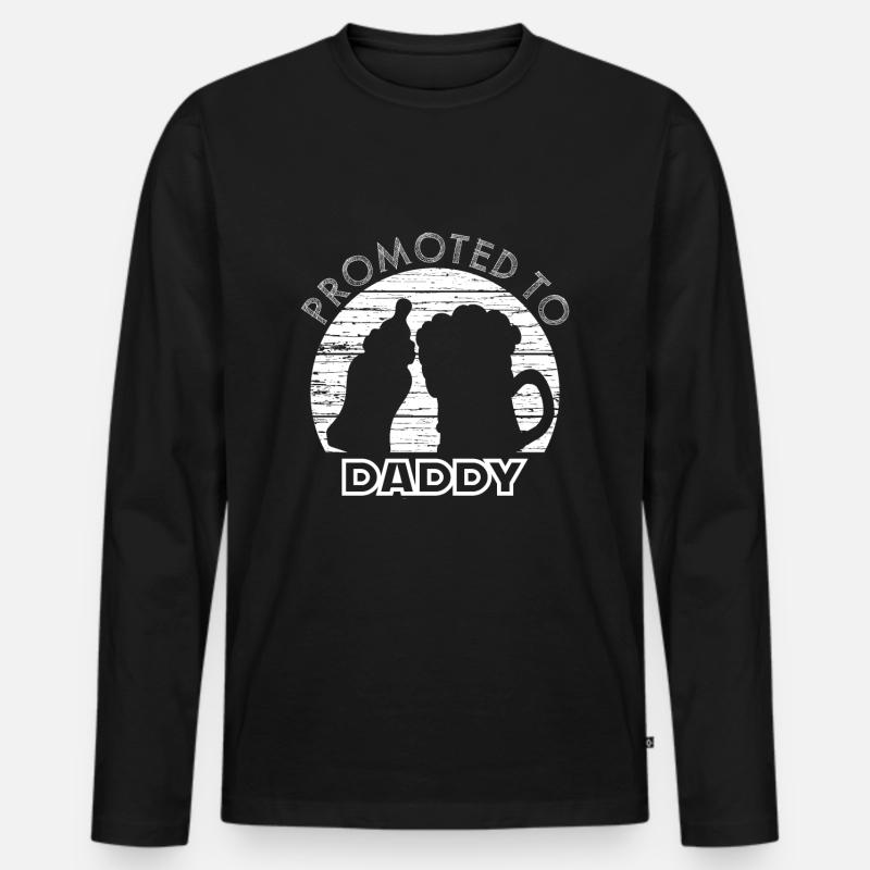 Werdender Papa - Männer Premium Bio Langarmshirt - Schwarz
