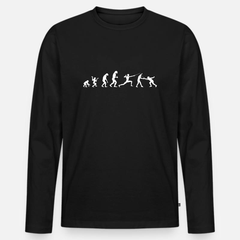 Fechter Evolution - Männer Premium Bio Langarmshirt - Schwarz