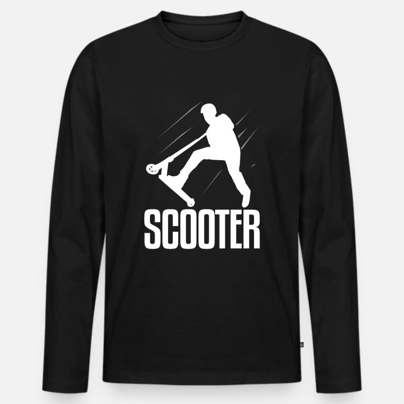 Scooter Roller - Männer Premium Bio Langarmshirt - Schwarz