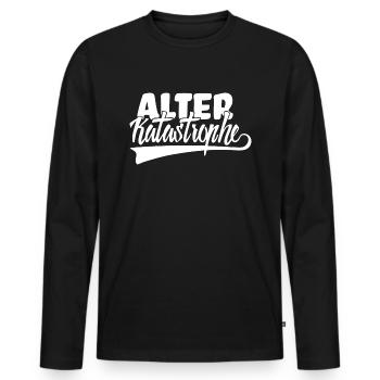 Alter Katastrophe - KFZ Mechaniker Fun Sprüche - Männer Premium Bio Langarmshirt - Schwarz - Vorne - Nico (187cm)
