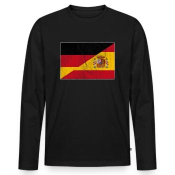Germany Spain Flag - Men's Premium Organic Long Sleeve Shirt - black - Front - Nico (187cm)
