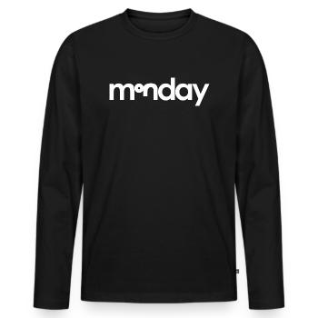 Monday - Montag - Männer Premium Bio Langarmshirt - Schwarz - Vorne - Nico (187cm)