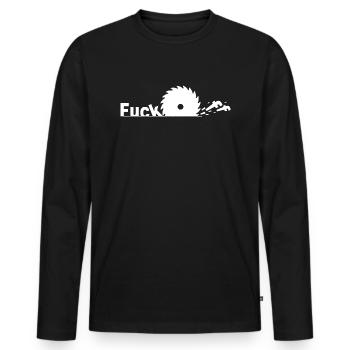 Fuck Off - Männer Premium Bio Langarmshirt - Schwarz - Vorne - Nico (187cm)