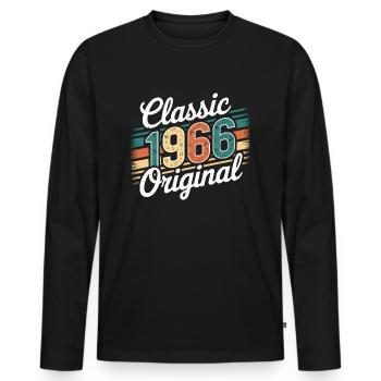 Classique 1966 Original - 59e anniversaire - T-shirt manches longues Premium bio Homme - noir - Devant - Nico (187cm)