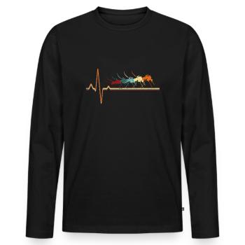 ECG moustique rétro - T-shirt manches longues Premium bio Homme - noir - Devant - Nico (187cm)