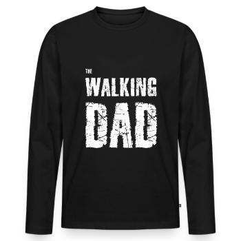 The walking dad - Vintage - Men's Premium Organic Long Sleeve Shirt - black - Front - Nico (187cm)
