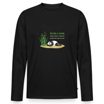 Be like a panda - Anti-Racisme Démo - T-shirt manches longues Premium bio Homme - noir - Devant - Nico (187cm)