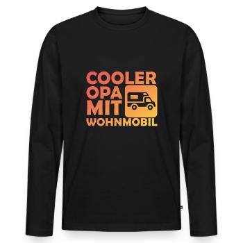 Cooler Opa Mit Wohnmobil Camping Geschenk für Opa - Männer Premium Bio Langarmshirt - Schwarz - Vorne - Nico (187cm)