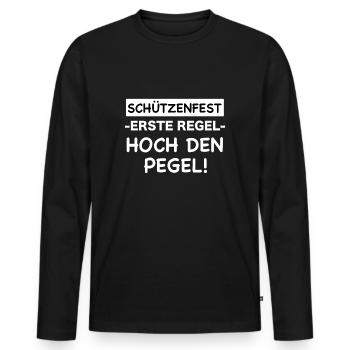 Schützenfest Schützenkönig Schützenverein - Männer Premium Bio Langarmshirt - Schwarz - Vorne - Nico (187cm)