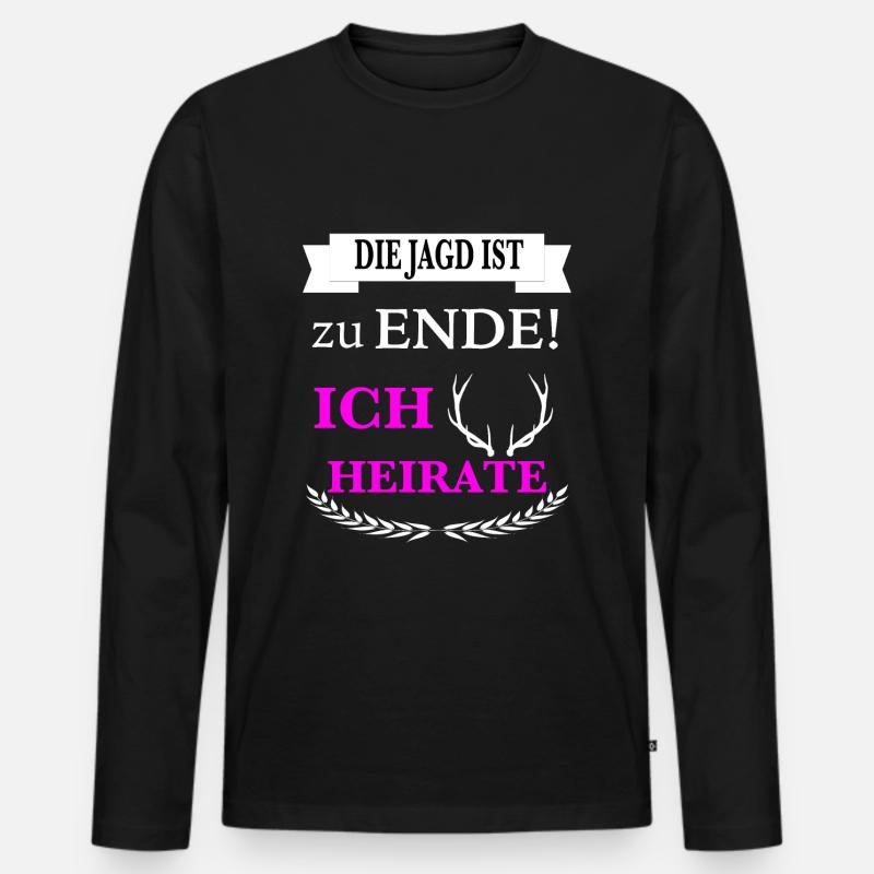 Jägerin Junggesellenabschied Bayern Team Geschenk - Männer Premium Bio Langarmshirt - Schwarz