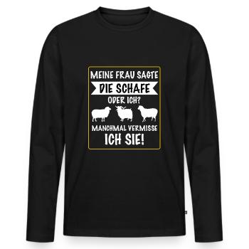 Schaf Schafe Hirte Schäfer Schafbesitzer Geschenk - Männer Premium Bio Langarmshirt - Schwarz - Vorne - Nico (187cm)