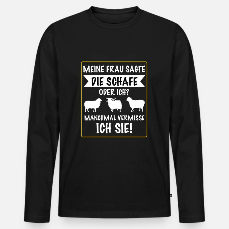 Schaf Schafe Hirte Schäfer Schafbesitzer Geschenk - Männer Premium Bio Langarmshirt - Schwarz