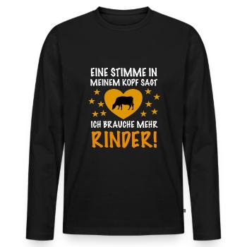 Rind Rinderzüchter Rinderbauer Rinder Geschenk - Männer Premium Bio Langarmshirt - Schwarz - Vorne - Nico (187cm)