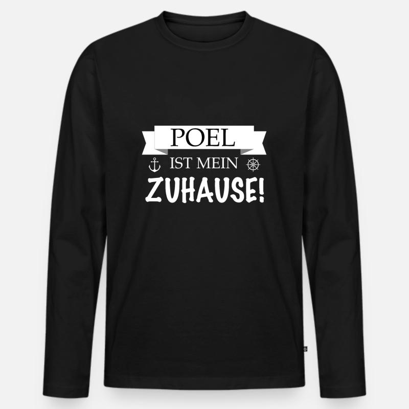 Poel Ostsee Insel Design - Männer Premium Bio Langarmshirt - Schwarz