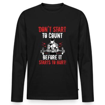 Bodybuilder Body Building Body Training Cadeau - T-shirt manches longues Premium bio Homme - noir - Devant - Nico (187cm)