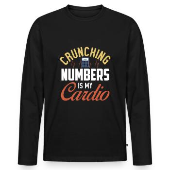 Le nombre croquant est mon cardio - cadeau drôle - T-shirt manches longues Premium bio Homme - noir - Devant - Nico (187cm)