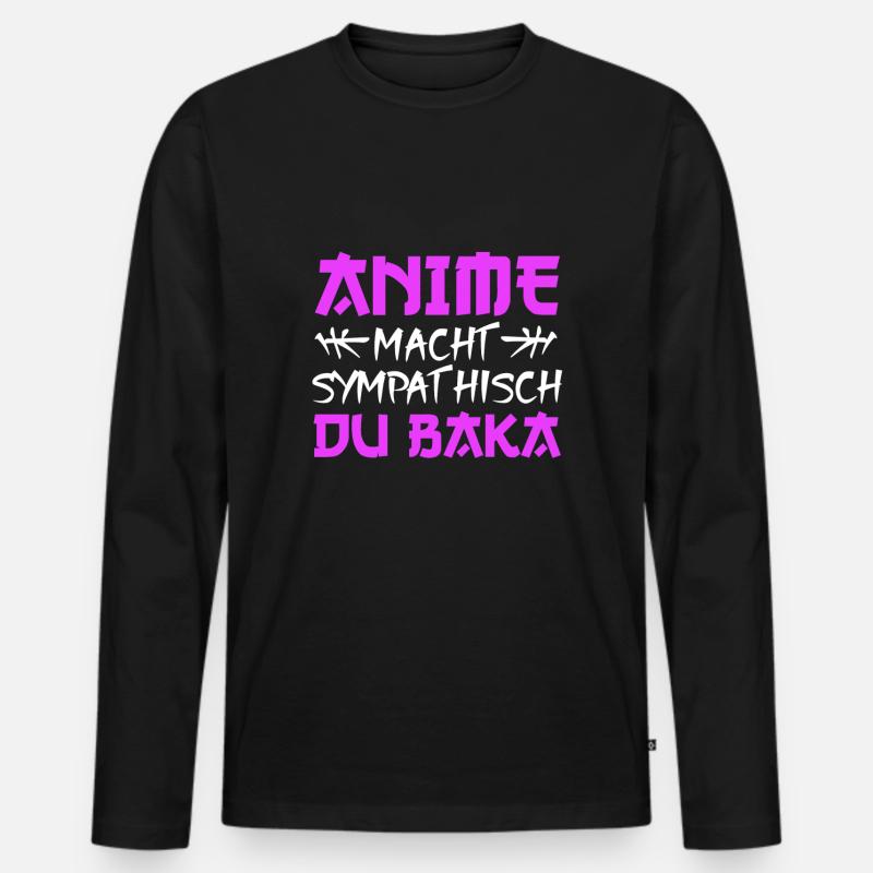 Anime - Männer Premium Bio Langarmshirt - Schwarz
