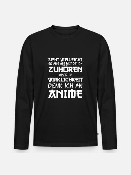 Anime - Männer Premium Bio Langarmshirt - Schwarz