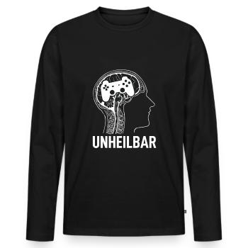 Zocken - Männer Premium Bio Langarmshirt - Schwarz - Vorne - Nico (187cm)