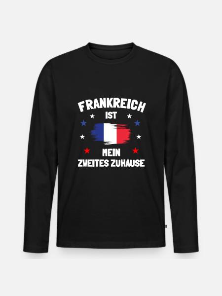 Frankreich Französisch - Männer Premium Bio Langarmshirt - Schwarz