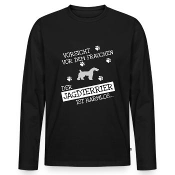 Jagdterrier Geschenkidee - Männer Premium Bio Langarmshirt - Schwarz - Vorne - Nico (187cm)
