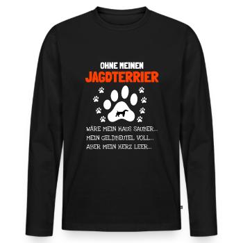 Jagdterrier Jagdhund - Männer Premium Bio Langarmshirt - Schwarz - Vorne - Nico (187cm)