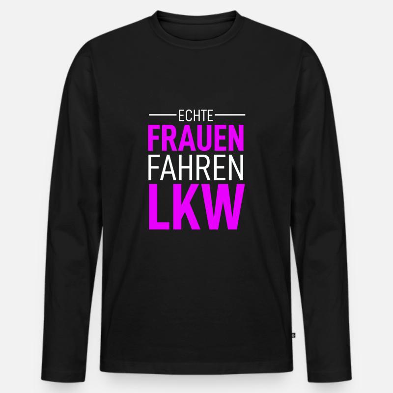 Trucker - Männer Premium Bio Langarmshirt - Schwarz