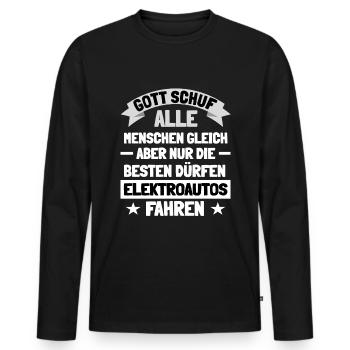 Elektrofahrzeuge E-Auto - Männer Premium Bio Langarmshirt - Schwarz - Vorne - Nico (187cm)