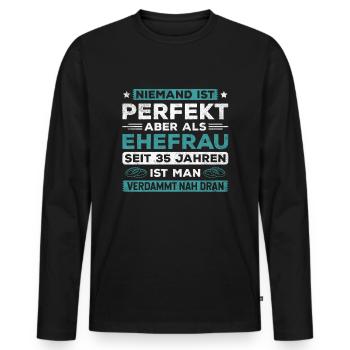 Hochzeitstag Jubiläum Verheiratet Ehe Ehefrau - Männer Premium Bio Langarmshirt - Schwarz - Vorne - Nico (187cm)