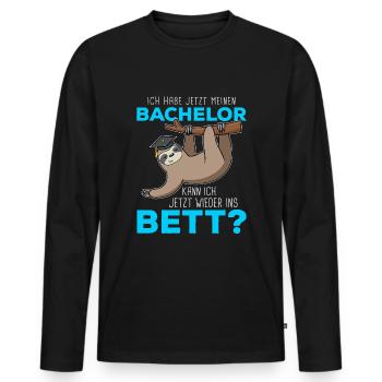 Student Bachelor Absolvent Bachelor Abschluss - Männer Premium Bio Langarmshirt - Schwarz - Vorne - Nico (187cm)