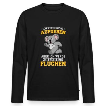 Ausdauer Training Sportler Trainingskleidung - Männer Premium Bio Langarmshirt - Schwarz - Vorne - Nico (187cm)